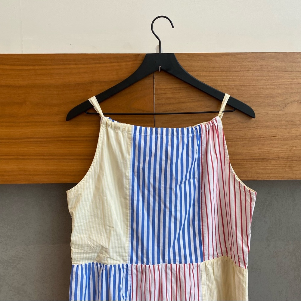 Vineyard Vines Patchwork Striped Mini Dress in Blue, Red, Yellow - Picture 2 of 6